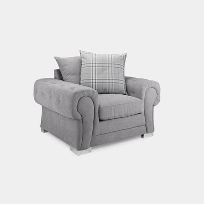 Verona Grey Armchair UK – Luxury Fabric Accent Chair for Modern Living Rooms