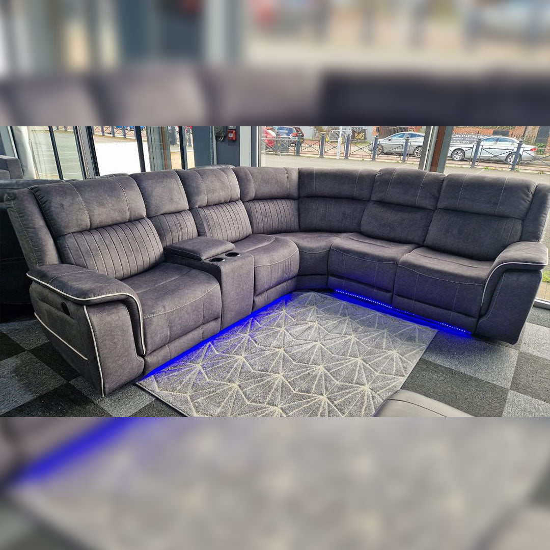 Hannah Electric Corner Sofa Micro Fibre Fabric (270cm x 230cm)