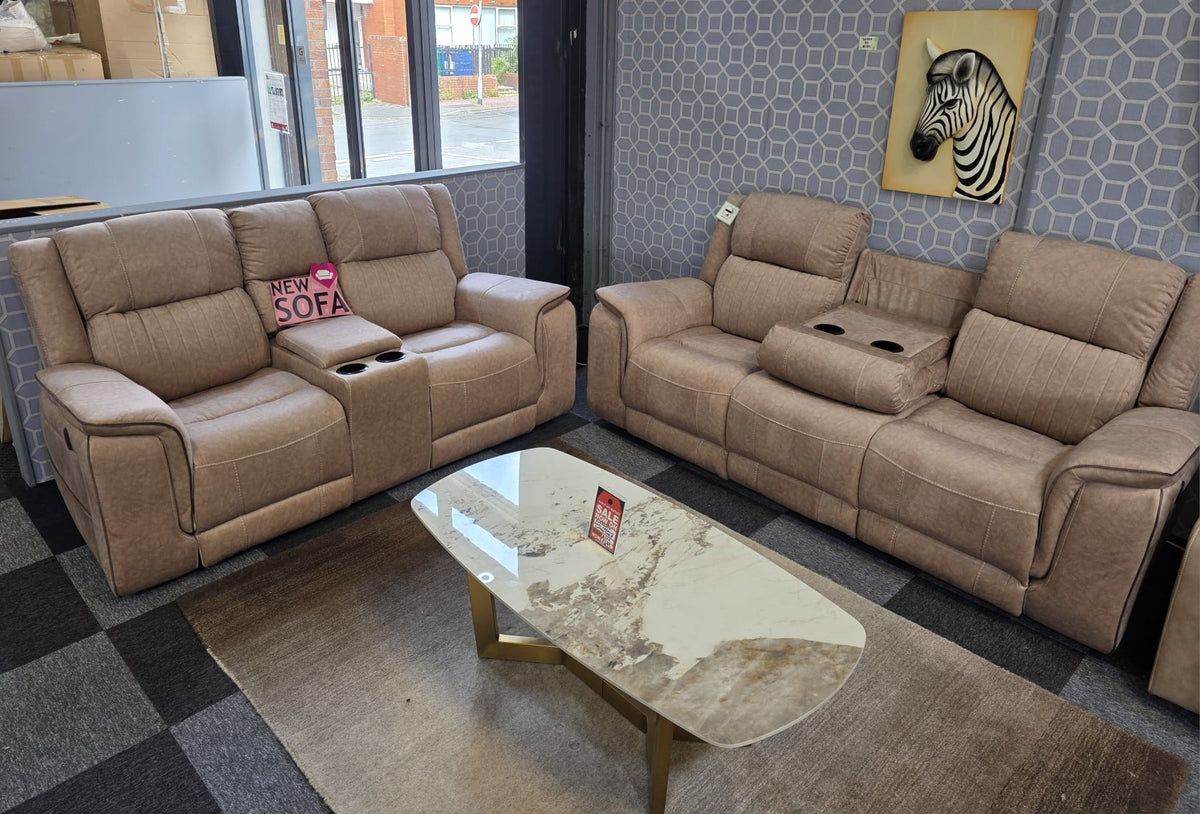 Hannah Electric Recliner 3+2 Sofa Micro Fibre Fabric () LTD
