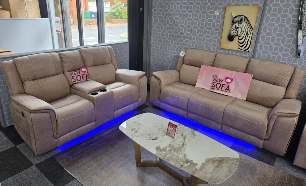 Hannah Electric Recliner 3+2 Sofa Micro Fibre Fabric () LTD
