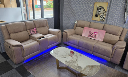 Hannah Electric Recliner 3+2 Sofa Micro Fibre Fabric () LTD