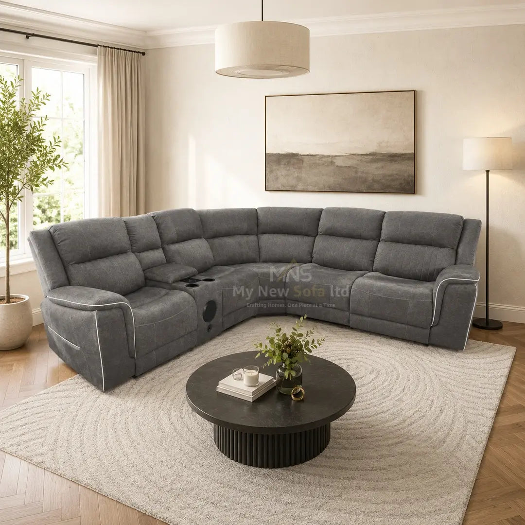 Hannah Electric Corner Sofa Micro Fibre Fabric (270cm x 230cm)