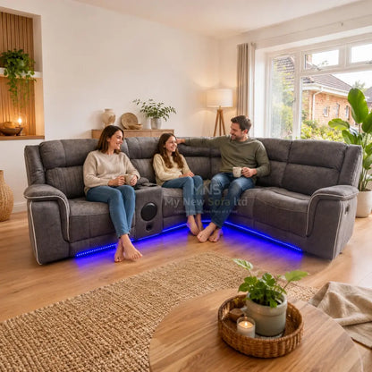 Hannah Electric Corner Sofa Micro Fibre Fabric (270cm x 230cm)