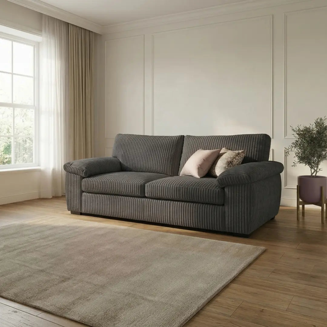 Oxford 3+2 Sofa Set in Grey Jumbo Cord