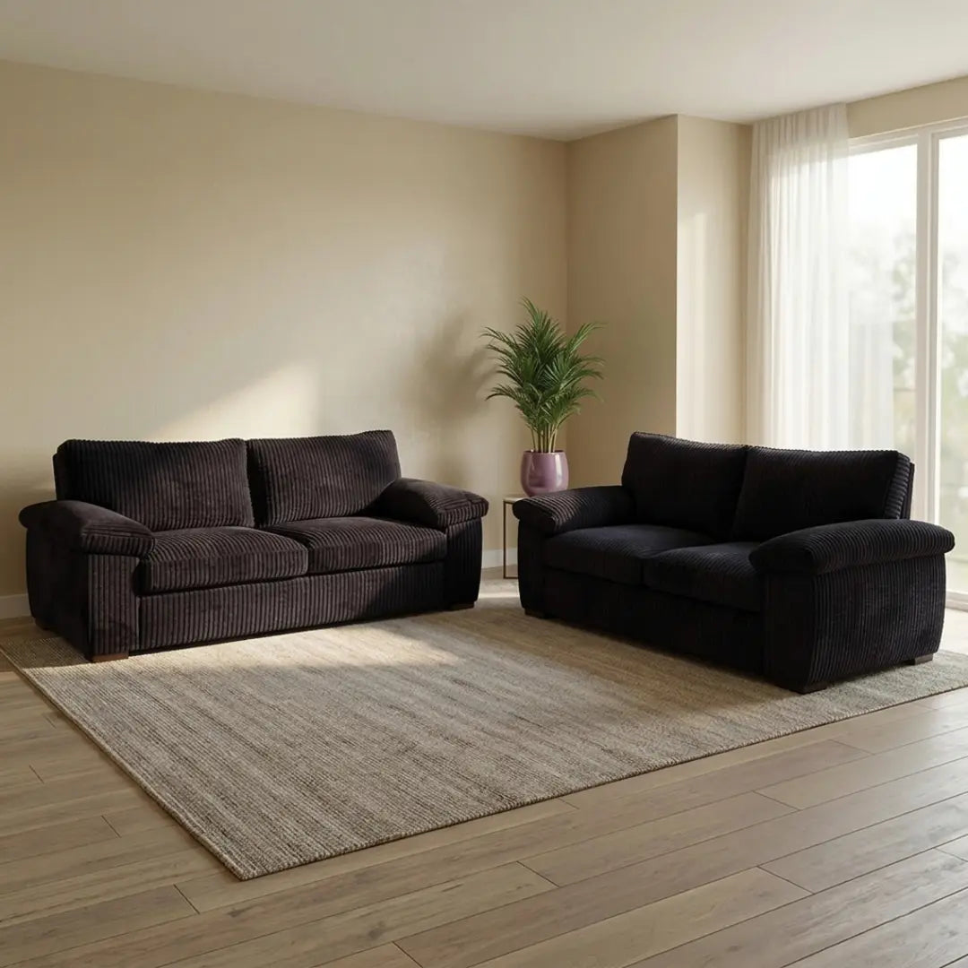 Oxford 3+2 Sofa Set in Grey Jumbo Cord