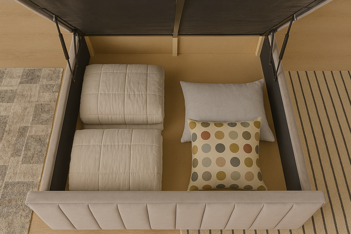 Grey Velvet Ottoman Storage Bed UK – Lift Up Storage Bed Frame with Mattress Option