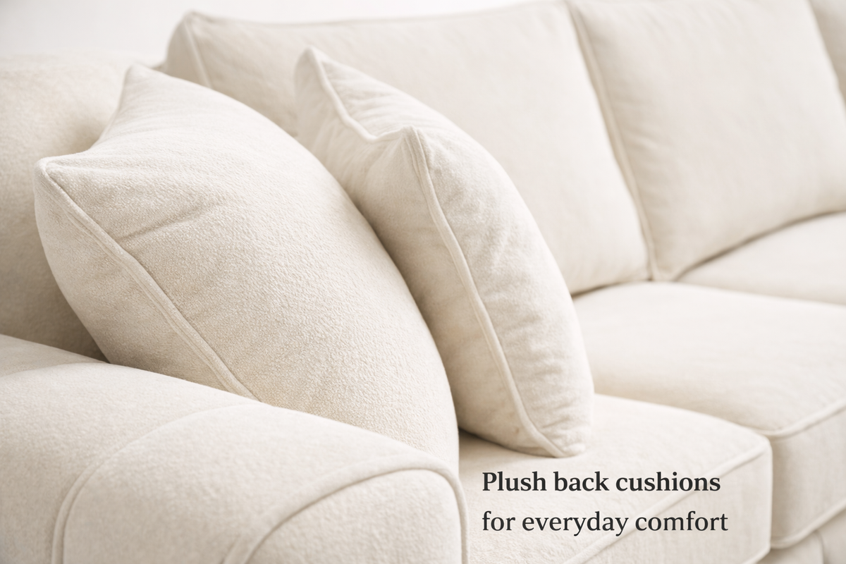 Lilly 5 Seater Corner Sofa – Cream