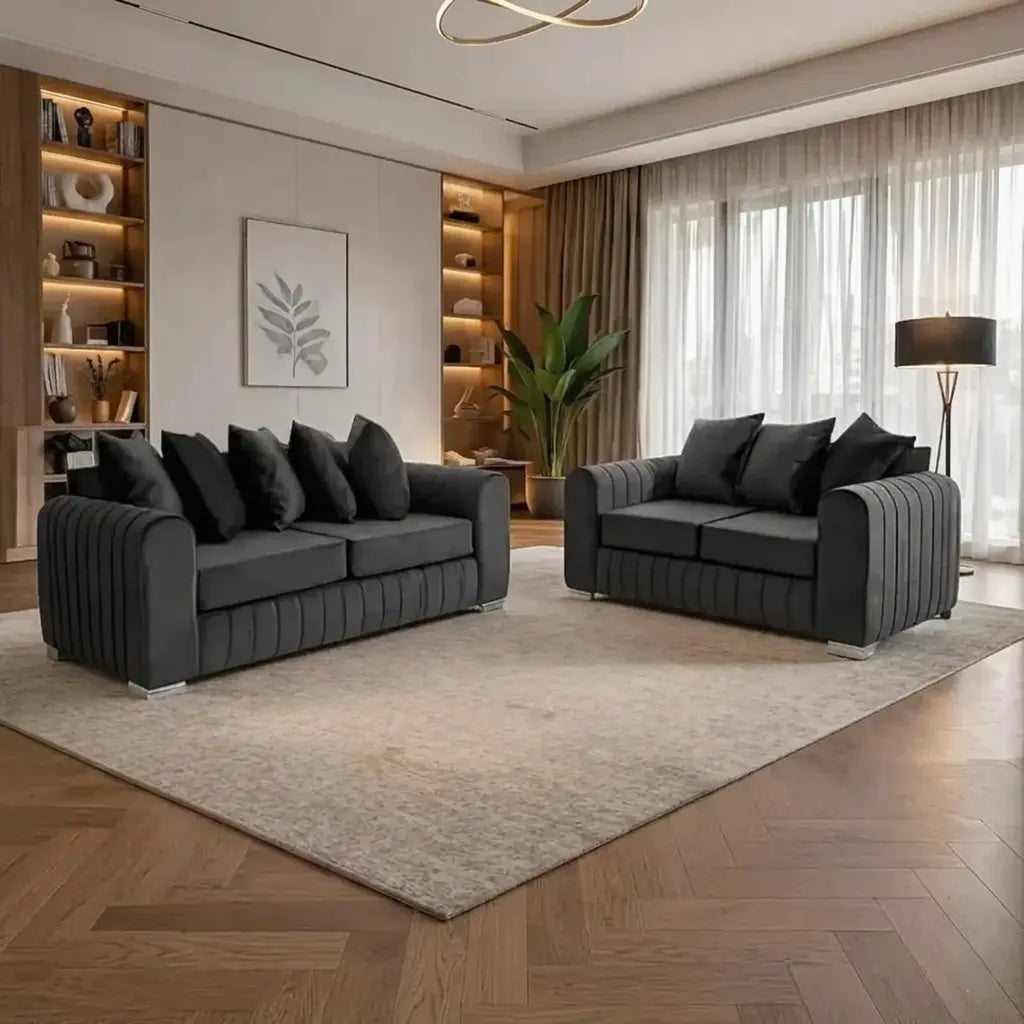 Lilly Velvet 3+2 Seater Sofa Set – Elegant Modern Design
