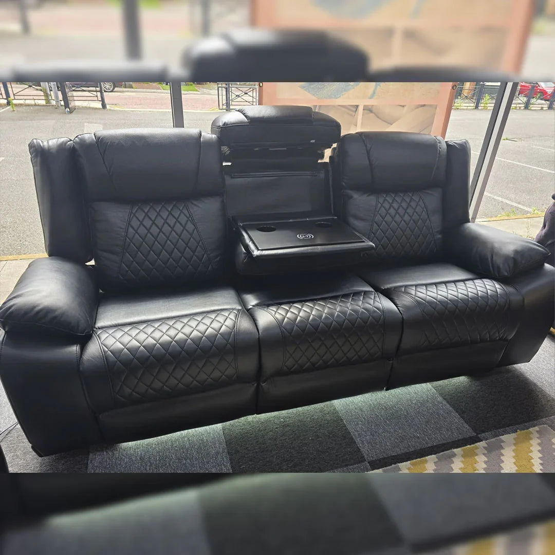 Lisbon 3+2 Leather Electric Recliner Sofa USB Type-C ...