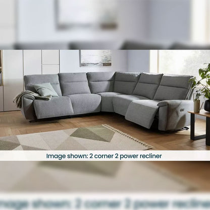 Aussie Express Fabric Recliner Corner Sofa 2 Corner 2 Power Recliner