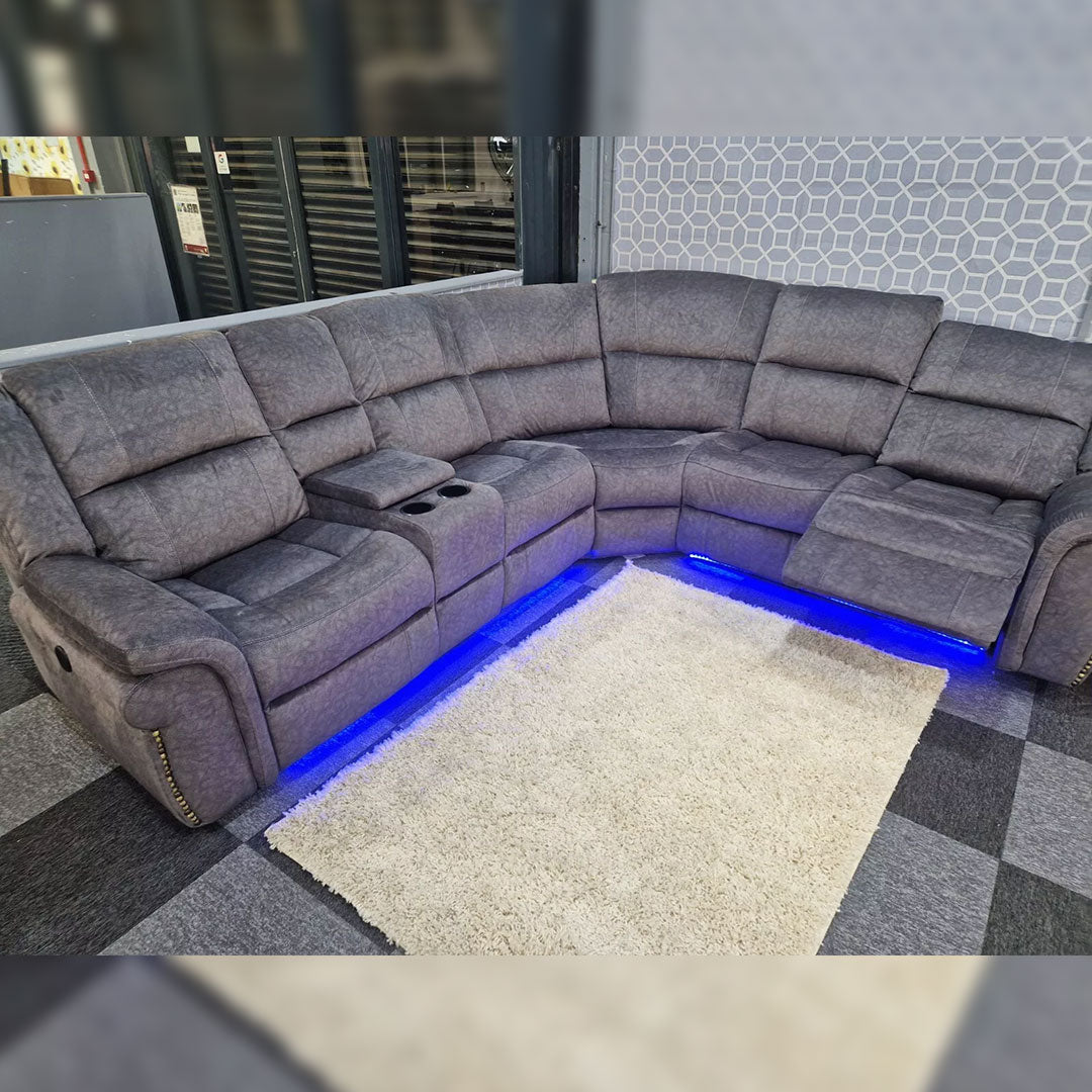 Berlin Electric Recliner Corner Sofa Micro Fibre Fabric