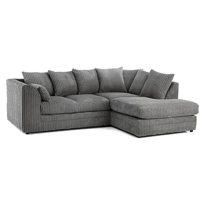 Luxor Fabric Corner Sofa Chocolate | Soft Jumbo Cord 3-4 Seater Corner Sofa () LTD