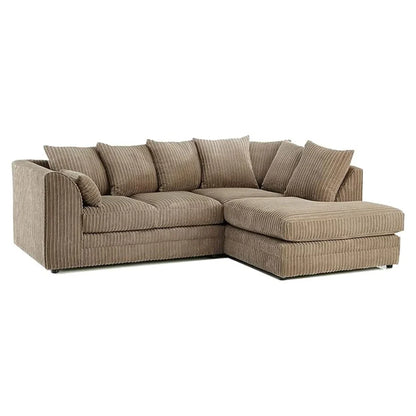 Luxor Fabric Corner Sofa Chocolate | Soft Jumbo Cord 3-4 Seater Corner Sofa () LTD
