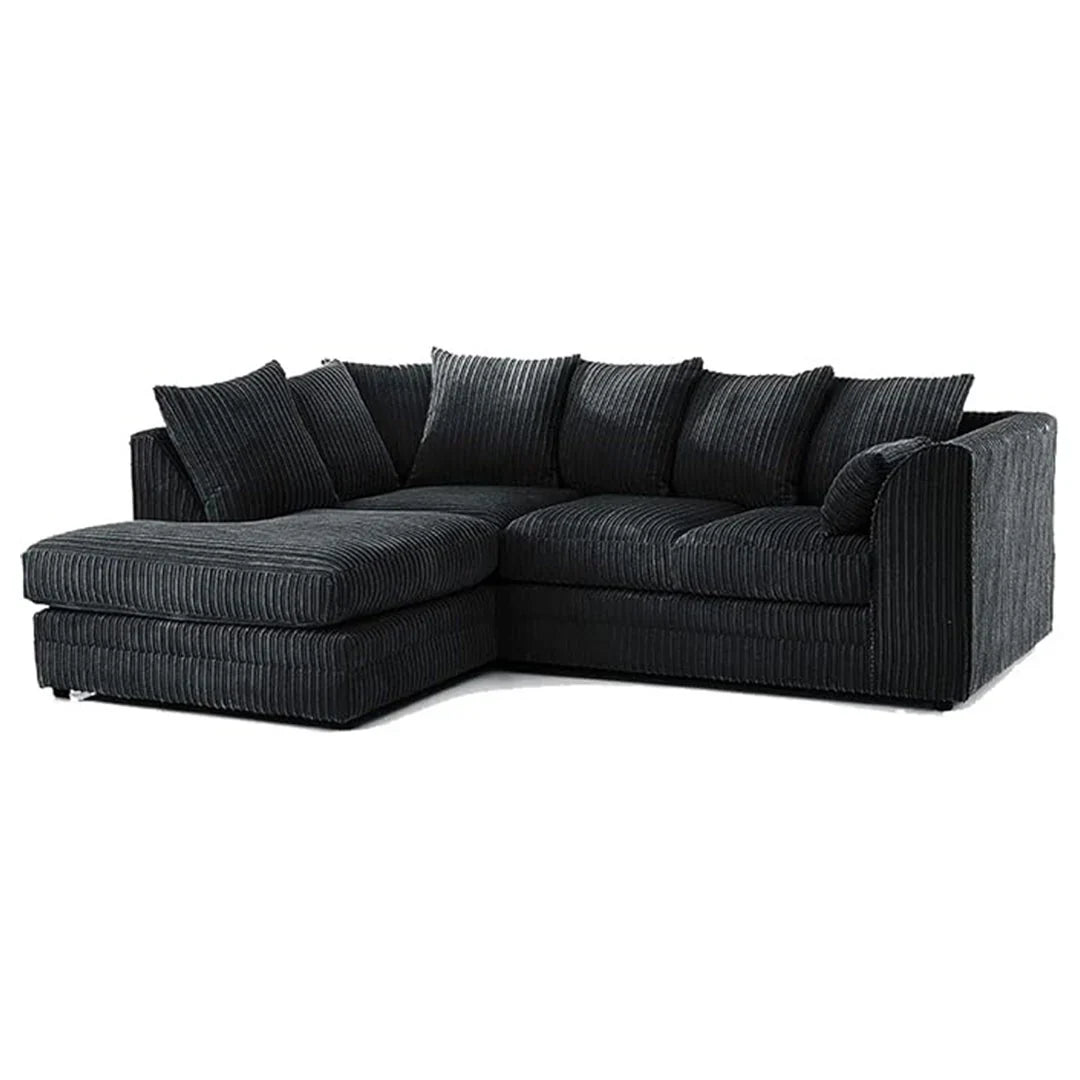 Luxor Fabric Corner Sofa Coffee | Soft Jumbo Cord 3-4 Seater () LTD
