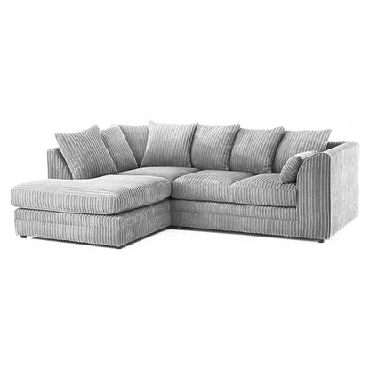 Luxor Fabric Corner Sofa Coffee | Soft Jumbo Cord 3-4 Seater () LTD