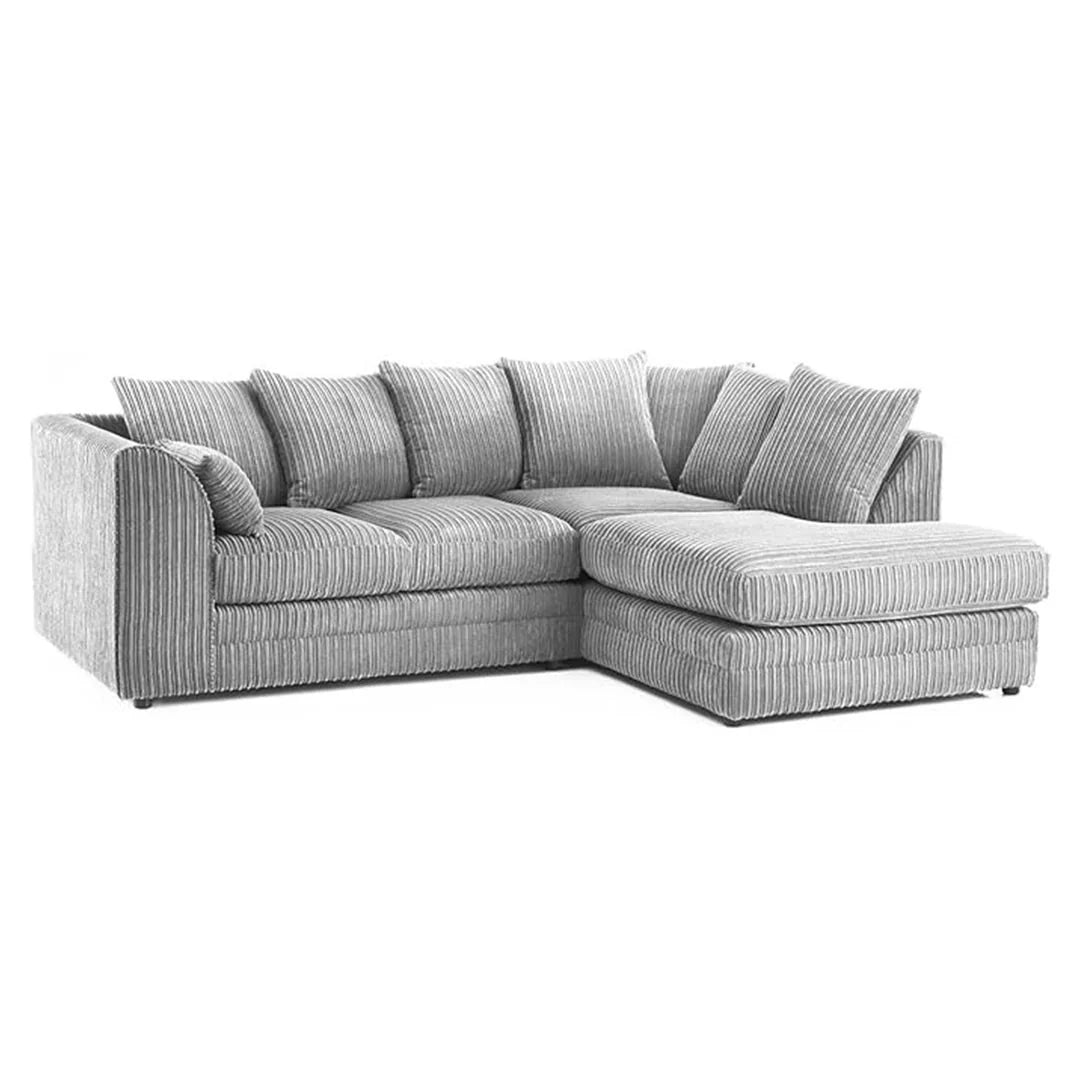 Luxor Fabric Corner Sofa Coffee | Soft Jumbo Cord 3-4 Seater () LTD
