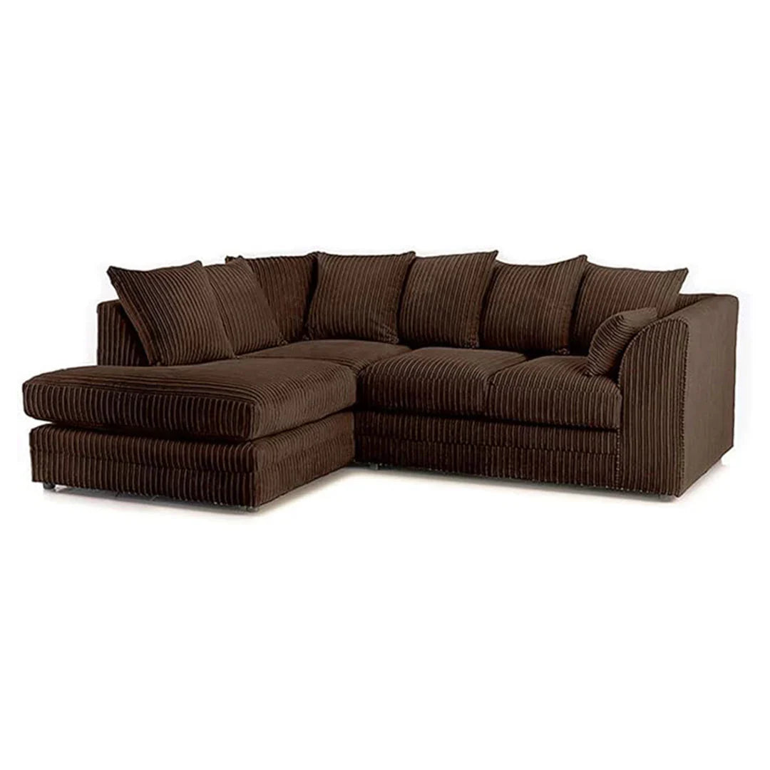 Luxor Fabric Corner Sofa Cream | Soft Jumbo Cord 3-4 Seater Corner Sofa () LTD