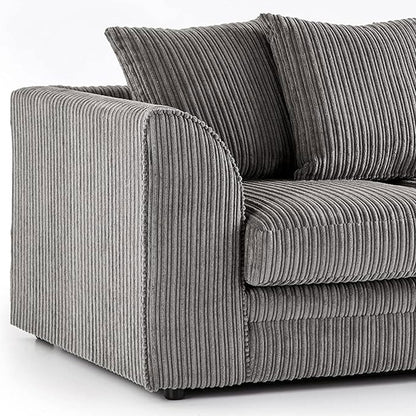 Luxor Full Cord Fabric 5 Seater Corner Sofa Full Back