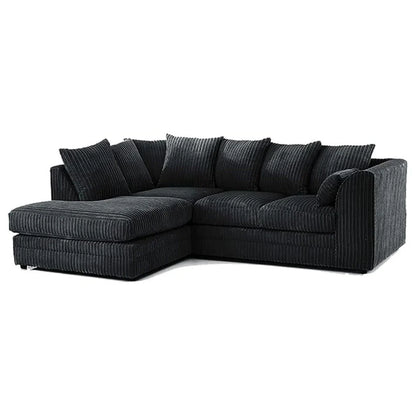 Luxor Cord Fabric 4 Seater Corner Sofa Full Back