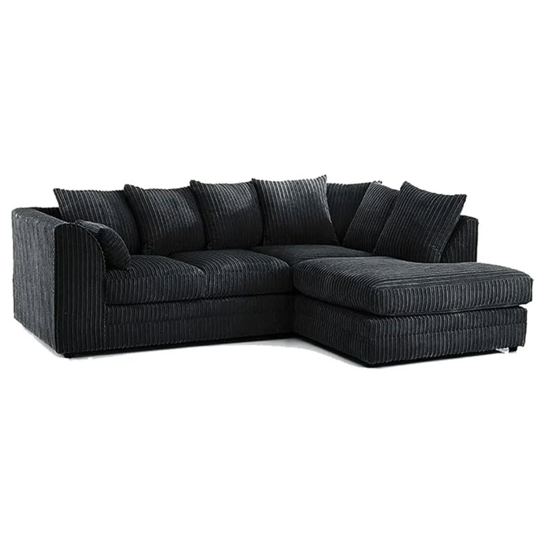 Luxor Cord Fabric 4 Seater Corner Sofa Full Back