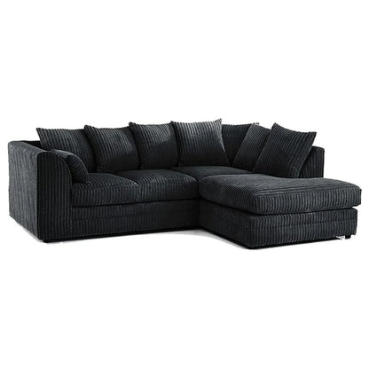 Luxor Cord Fabric 4 Seater Corner Sofa Full Back