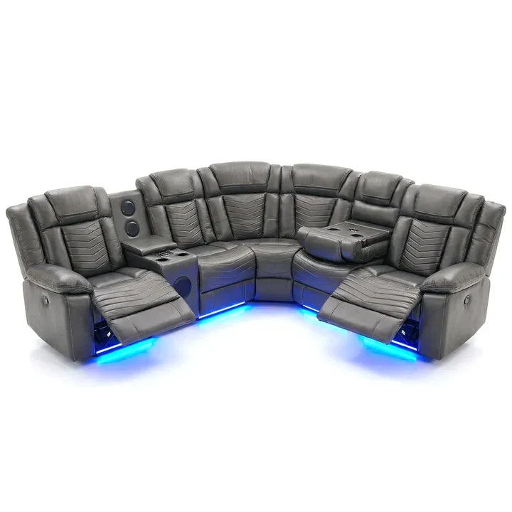 Michigan Leather Electric Recliner Sofa, Corner Sofa, 3+2 Seater Sofa