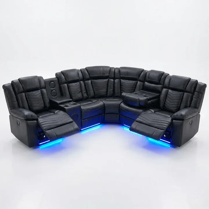 Michigan Leather Electric Recliner Sofa, Corner Sofa, 3+2 Seater Sofa