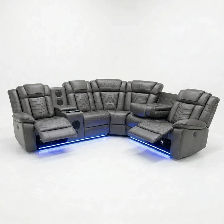 Michigan Leather Electric Recliner Sofa, Corner Sofa, 3+2 Seater Sofa
