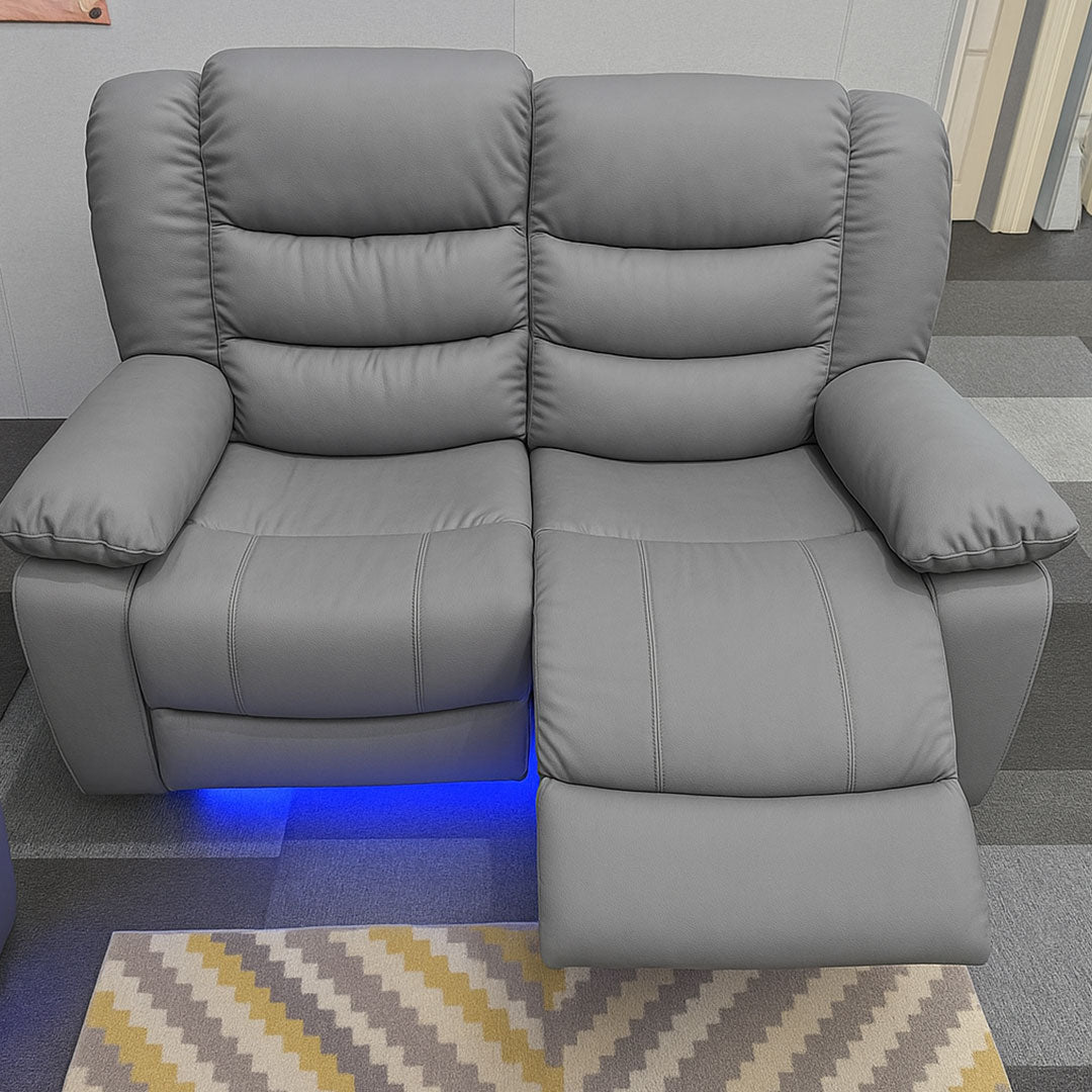 Roma leather recliner sofa with cupholders