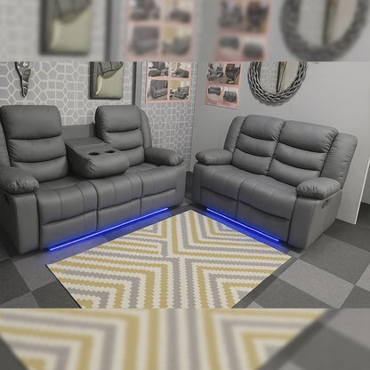 Roma leather recliner sofa with cupholders