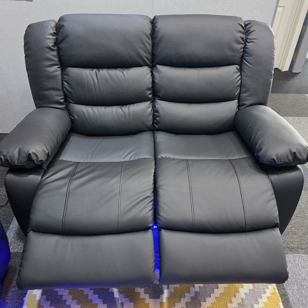 Roma leather recliner sofa with cupholders