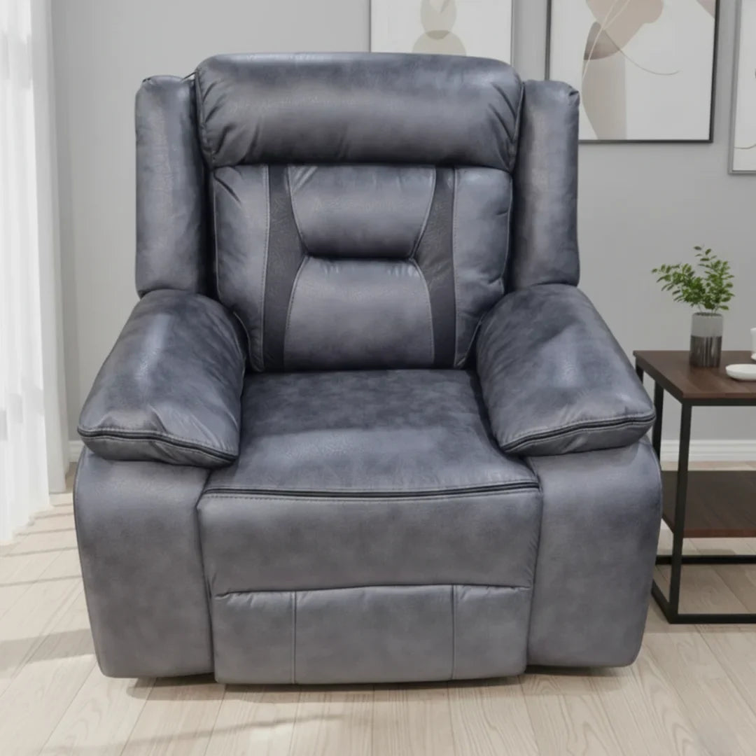 Nova Leather Electric Recliner Arm Chair Grey () LTD