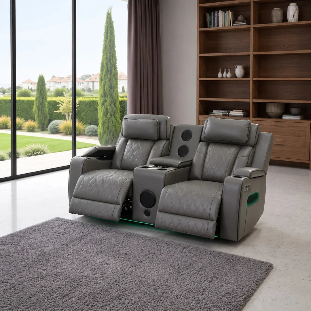 Osman 3 + 2 Music Electrical Recliner Sofa Set (Black, Grey or Cream)