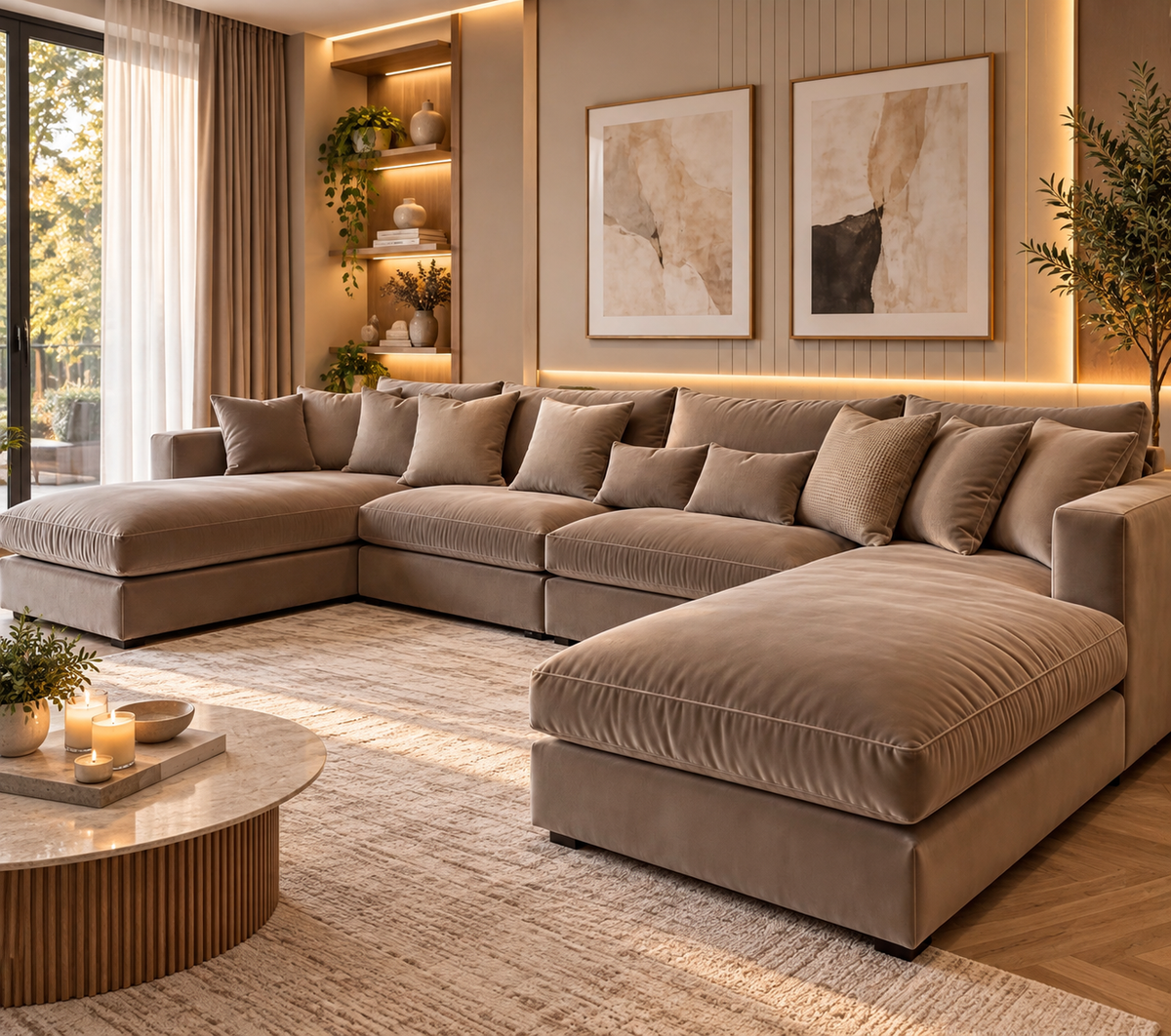 Luxury U-Shape Sofa – Premium Modular Corner Sofa with Deep Seating