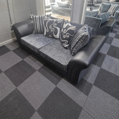 Shannon Fabric 3 + 2 Seaters Luxuries Sofa in Black & Grey