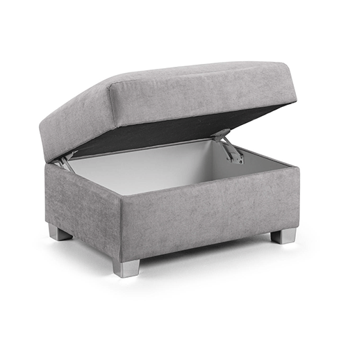 VERONA GREY STORAGE FOOTSTOOL
