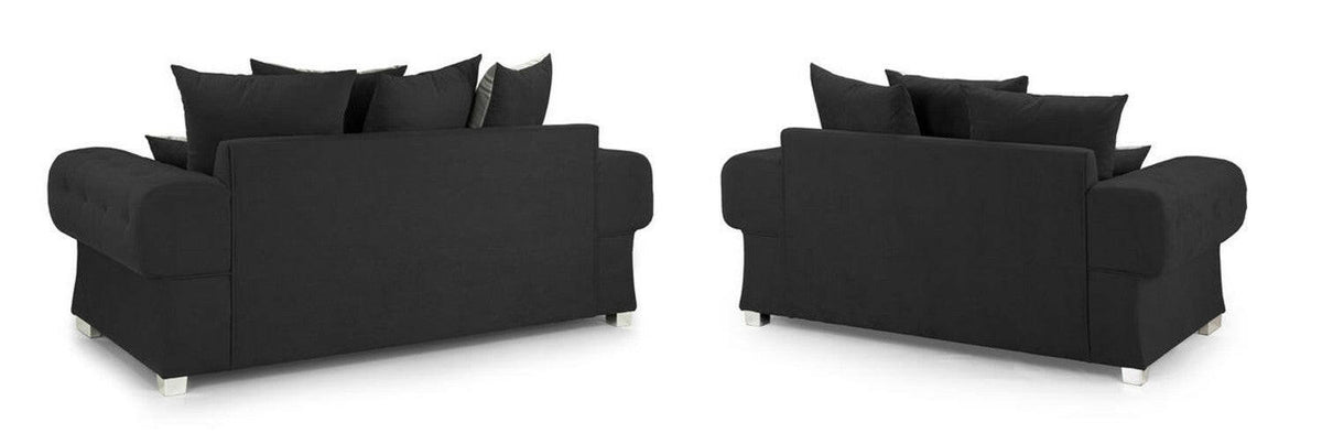 Verona sofa 3+2 Seater Scatter Back Black