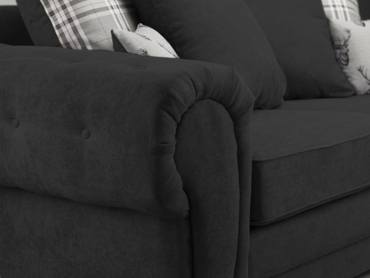 Verona sofa 3+2 Seater Scatter Back Black