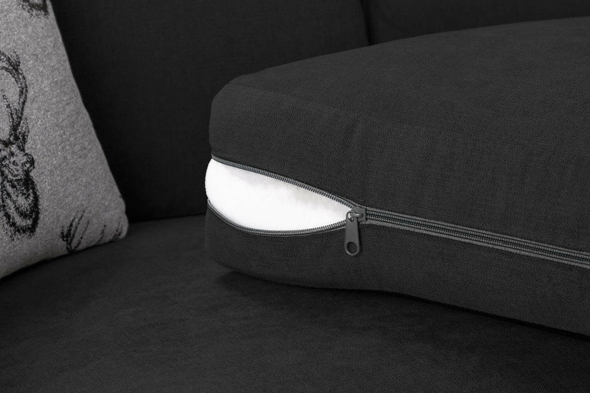 Verona sofa 3+2 Seater Scatter Back Black
