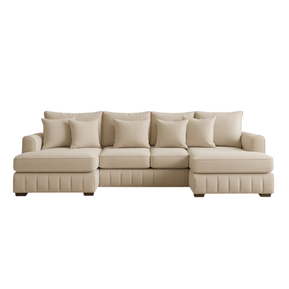 Light Cream U Shape Sofa UK – Lilly Large Corner Sofa with Deep Seating for Modern Living Rooms